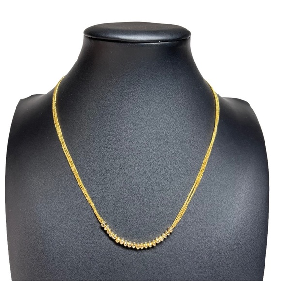 Stella & Dot Golden Double Chain Faceted Beaded Necklace 16-18" - Picture 1 of 7